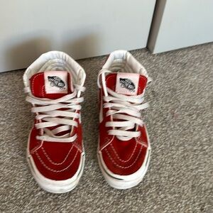 Boys red hi-top Vans